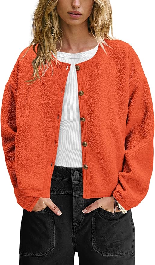 Button Down Fleece Winter Jacket