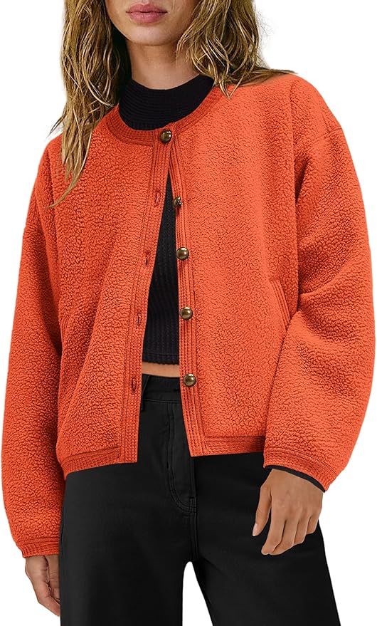 Button Down Fleece Winter Jacket1